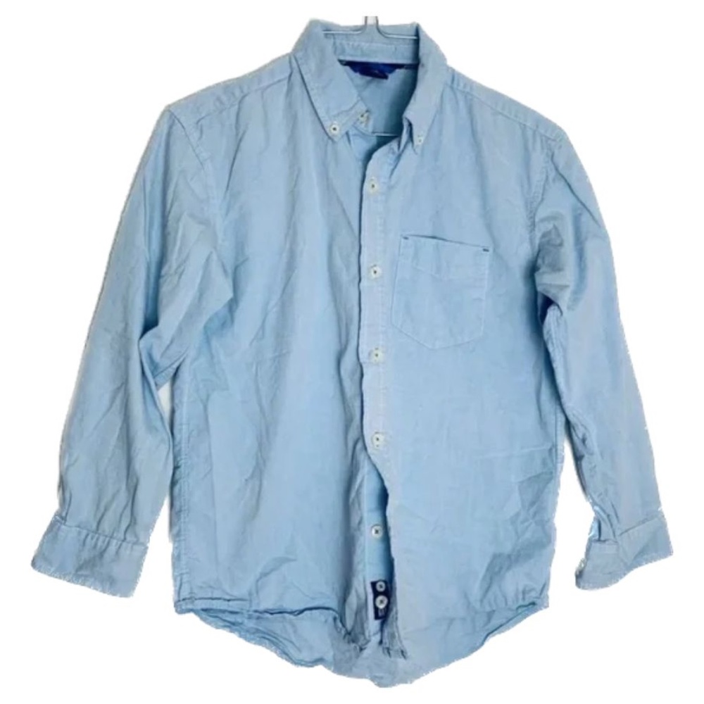 GAP Kids Boys Blue Oxford Chambray Button Down Long Sleeve Shirt Size 8M